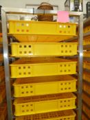 * St Steel single bakery shelving complete with trays (1800H x 520W x 770D) includes 15 bakery