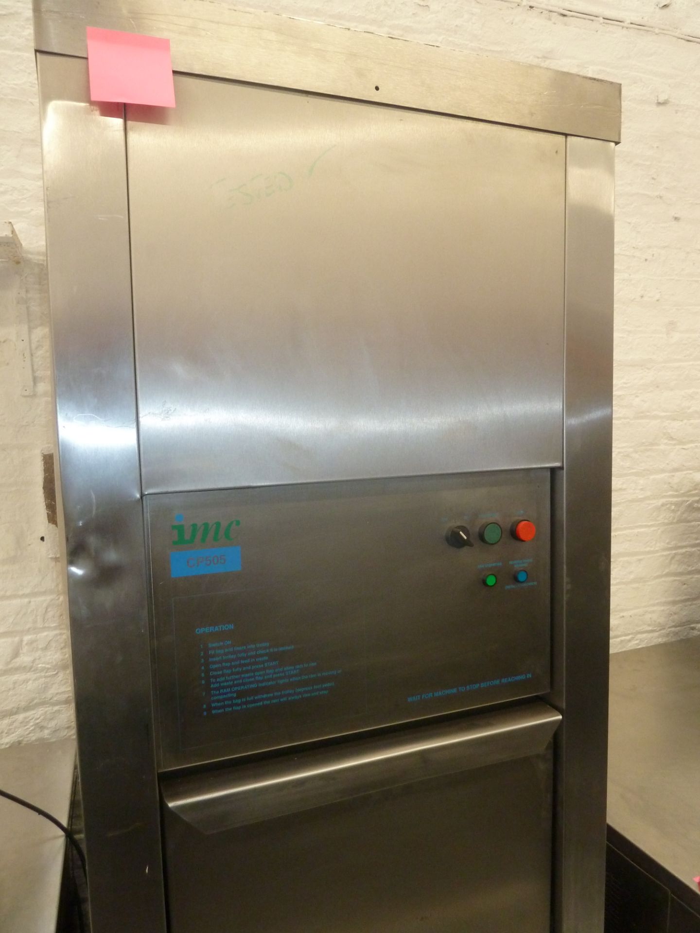 * IMC waste compactor complete and tested new price £8100.00 1840hx670wx820d including handle depth