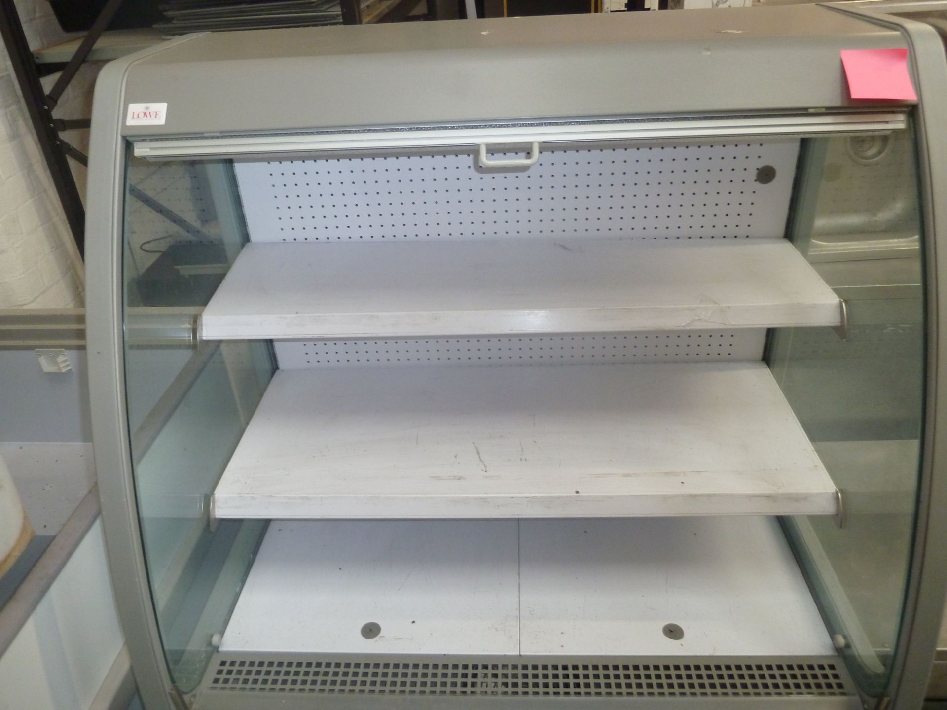 * Lowe 3 tier grab and go, comes with shelves and pull down cover, good condition. (1350H x 1040W - Image 2 of 2