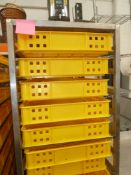 * St Steel single bakery shelving complete with trays (1800H x 520W x 770D) includes 15 bakery