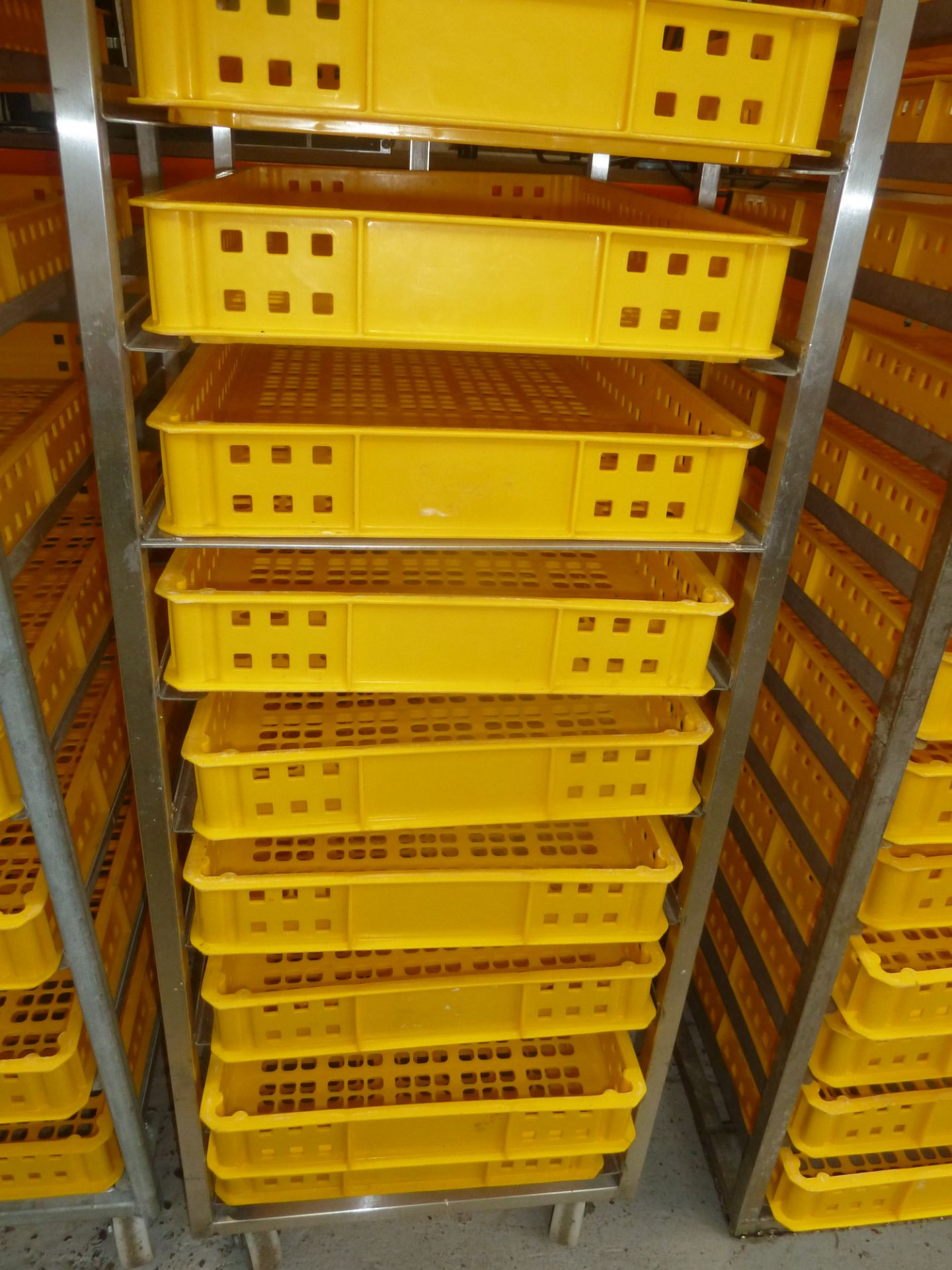 * St Steel single bakery shelving complete with trays (1800H x 520W x 770D) includes 15 bakery - Image 2 of 2