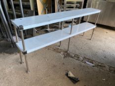 *Double stainless over shelf to sit on counter top , new , 1800x300x750