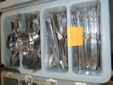 * tray of high quality cutlery, very clean.