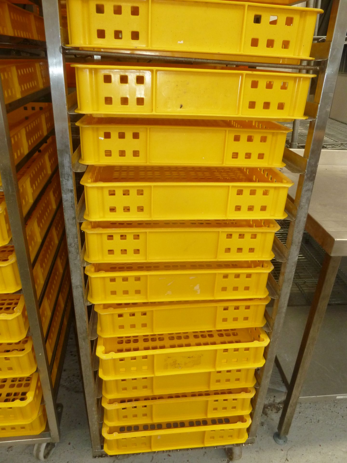 * St Steel single bakery shelving complete with trays (1800H x 520W x 770D) includes 15 bakery - Image 2 of 2