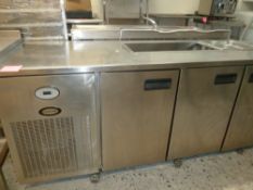 * Foster 3 door fridge, good condition, no shelves, salad bar and shelve on top. ( 1510H x 1725W x