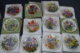 RHS Franklin Mint floral Collection Wall Plates