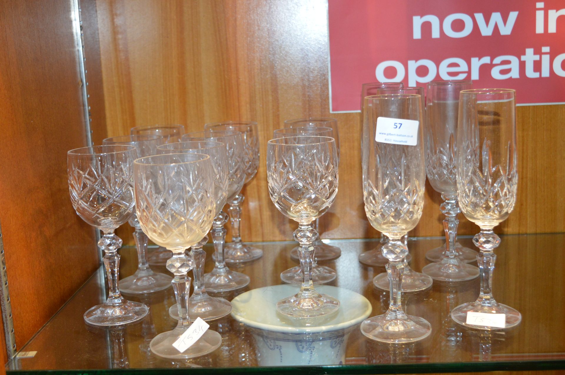 Sixteen Lead Crystal Wine Glasses