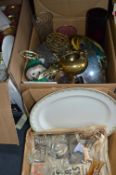 Box of Household Goods, Glassware, Ornaments, etc.