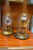 Pair of Domed Skeleton Clocks