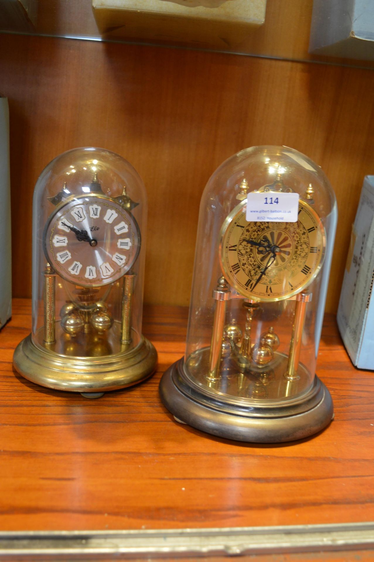 Pair of Domed Skeleton Clocks
