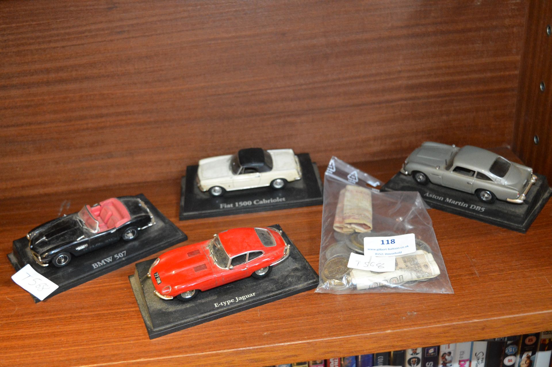 Diecast Vintage Cars plus Banknotes and Coinage