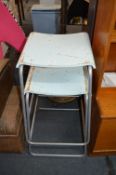 Two Retro Painted Metal Framed Bar Stools