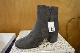 Grey Suede Ankle Boots Size: 7