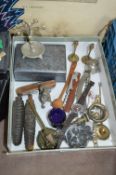 Tray Lot of Collectibles, Pen Knives, Corkscrews,