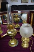 Two Brass Oil Lamps