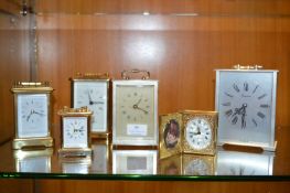 Six Brass Carriage Clocks