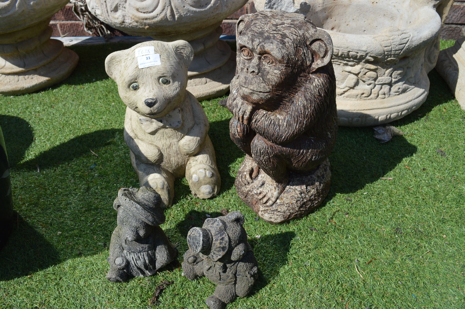 Garden Ornaments; Teddy Bear, Money and a Pair of