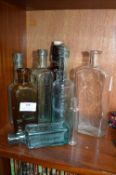 Eight Vintage Glass Bottles