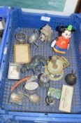Tray Lot of Collectibles Including Gramophone Need