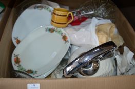 Box of Glassware, Dinner Plates, etc.