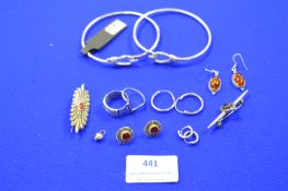 Assorted Silver Jewellery; Bracelets, Rings, etc.