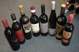 Eight Bottles of Assorted Red Wines