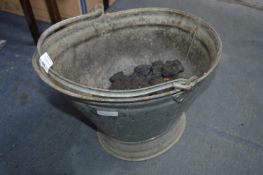 Galvanised Coal Scuttle and Contents