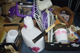 Two Boxes of Household Goods and Purple Kitchenwar