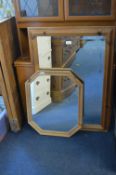 Two Pine Framed Wall Mirrors