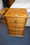 Four Drawer Pine Bedside Cabinet