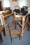 Vintage Three Section Folding Pine Clothes Horse a