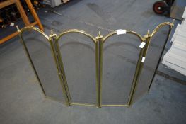 Metal Screen Brass Framed Folding Fire Screen