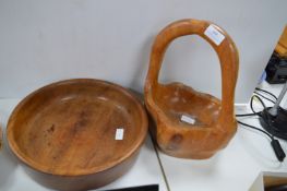 Two Wooden Fruit Bowls