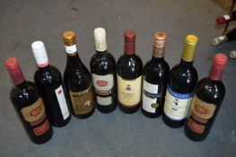 Eight Bottles of Assorted Red Wines