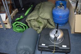 Camping Equipment Including Sleeping Bags, Air Bed