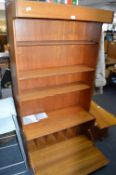 Retro Teak Bookcase with Built in Record Cabinet