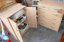 Light Wood Effect Chest of Drawers and Cabinet plu