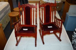 Pair of Dolls Ornamental Rocking Chairs