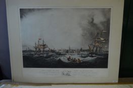 1836 Coloured Engraving - The Port of Liverpool