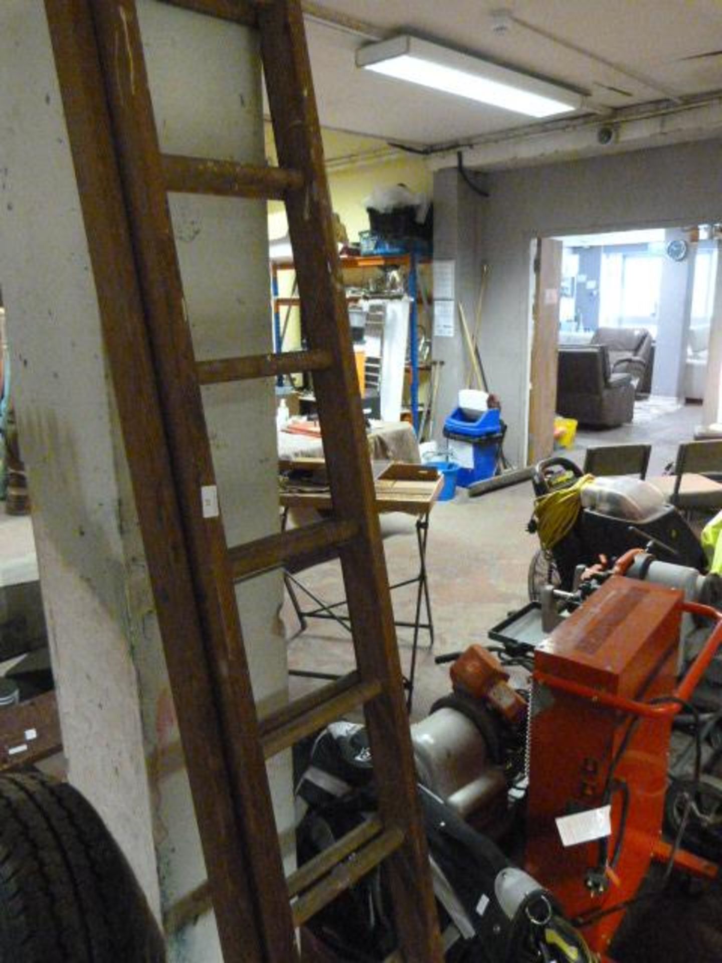 Sixteen Tread Extending Wooden Ladder