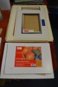 9 Reeves Artist Canvas Boards plus Assorted Window Mounts and Dry Mount Shoe