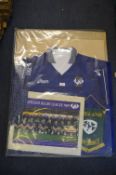 Mounted Scotland Rugby League 1988 Season Shirt, Banner Team Photograph