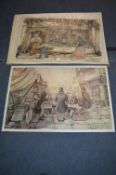 Two A1 Size Anton PIeck Posters - The Clockmakers and The Booksellers