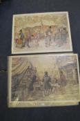 Two Anton Pieck Posters - The Bookseller and The Market