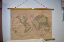 Painted Canvas Map of the World