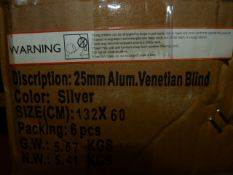 *Box of 6 25mm Silver Aluminium Venetian Blinds