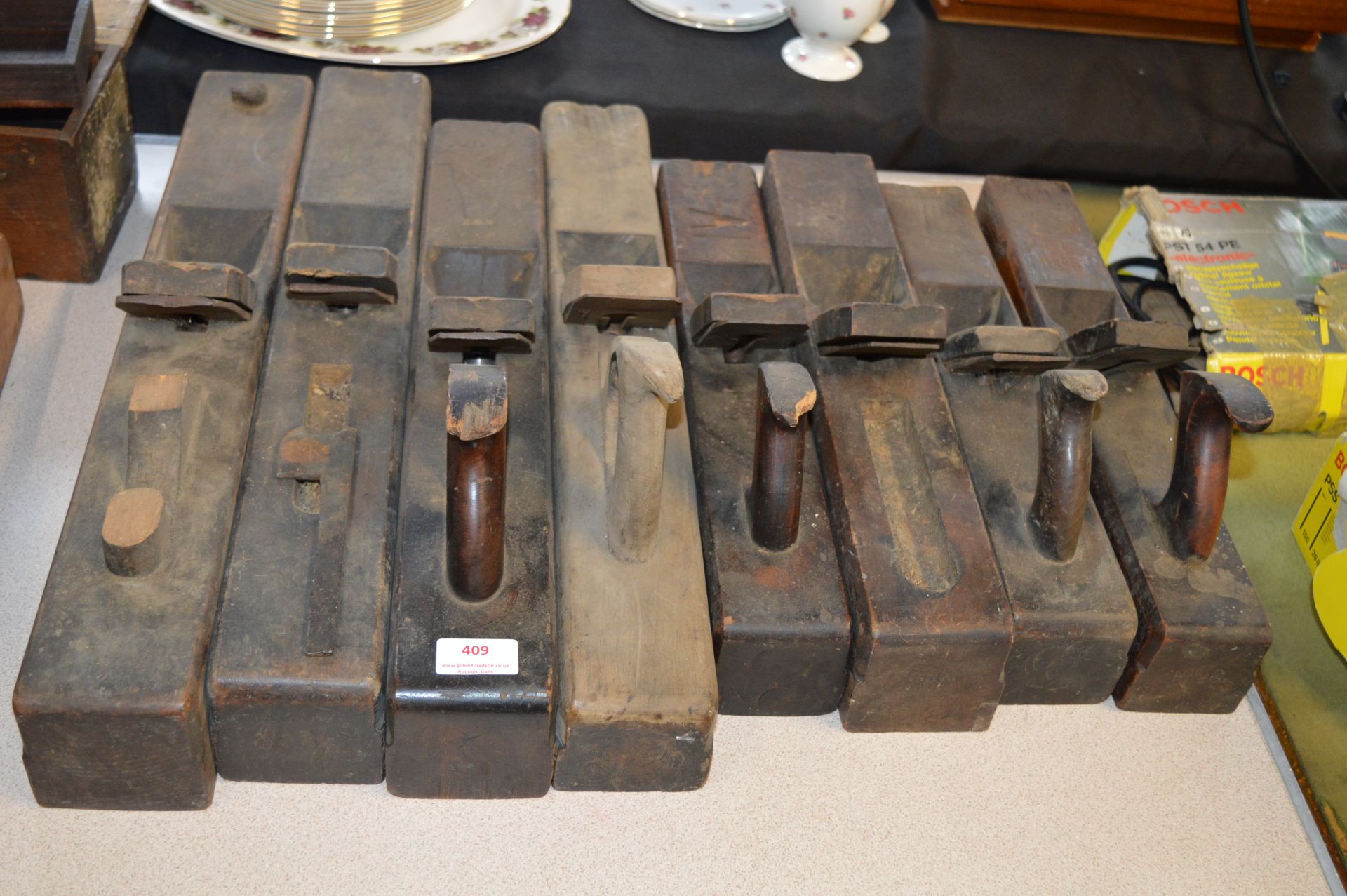 Eight Wooden Jack Planes