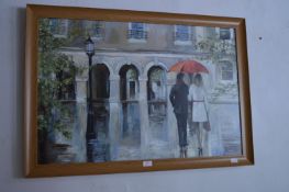 Framed Print - Rainy Townscape