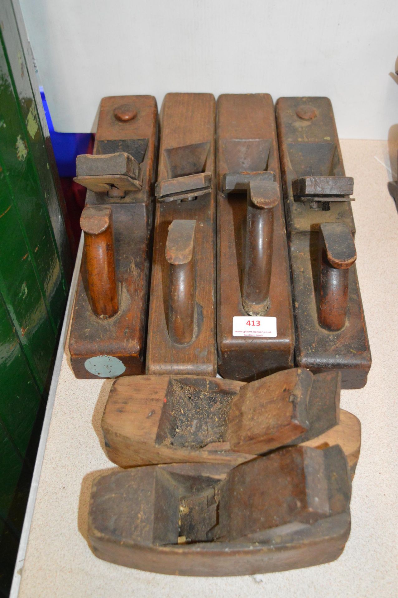 Six Wooden Jack Planes, etc.