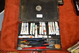 Reeves Vintage Portable Artists Case Containing Watercolours and Brushes